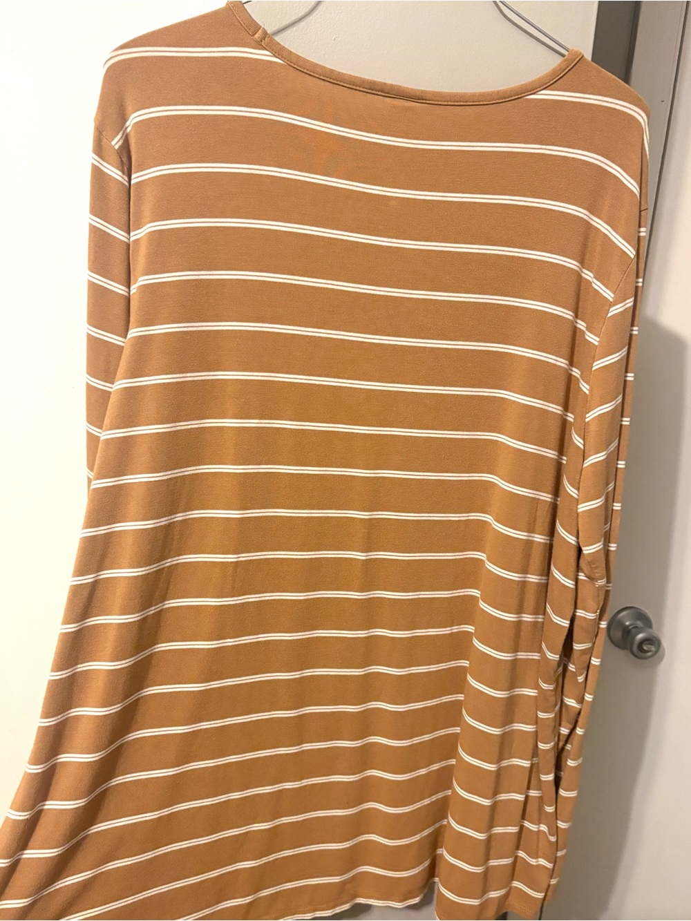 Old Navy Brown and White Striped Long Sleeve Shirt - Picture 4 of 4